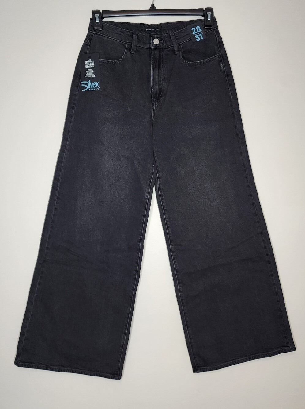 Silver Highly Desirable Ultra Wide Leg Jeans